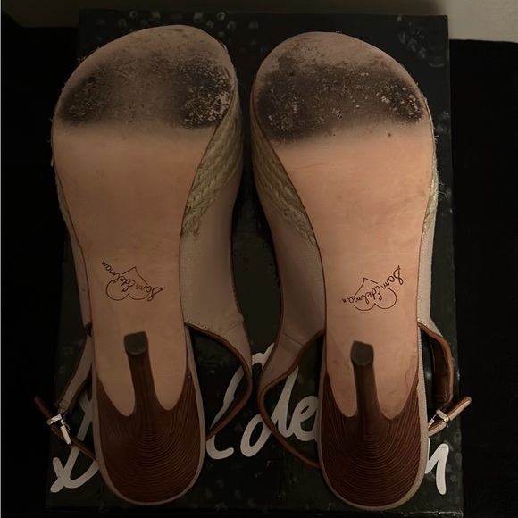 Sam Edelman Novato Sand Canvas Peep Toe Slingback Platform Pump - Picture 6 of 6